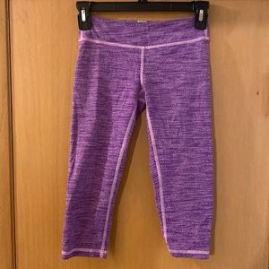 Ivivva Lululemon Kids Girls Capri Cropped Textured Leggings Purple Size 10